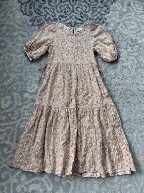Wray Rosemary Dress Balloon Sleeve Tiered Midi Prairie Garden XS
